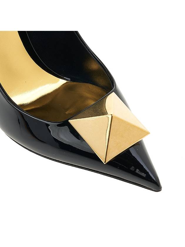 Women's One-Stud Pumps Heel Black - VALENTINO - BALAAN.