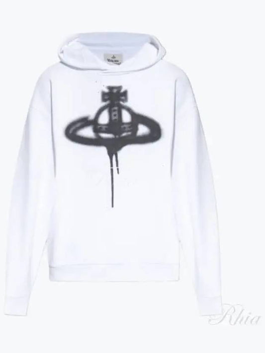 Spray ORB Logo Print Hoodie White - VIVIENNE WESTWOOD - BALAAN 2