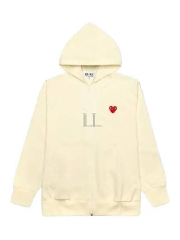 Red Heart Wappen Zip-Up Hoodie Ivory - COMME DES GARCONS PLAY - BALAAN 2