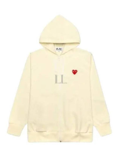 Red Heart Wappen Zip-Up Hoodie Ivory - COMME DES GARCONS PLAY - BALAAN 2