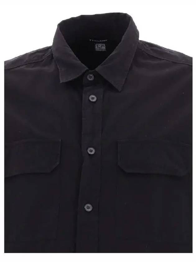 Men's Gabardine Long Sleeve Shirt Black - CP COMPANY - BALAAN.