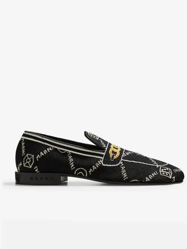 trompe l'oeil jacquard moccasin loafers black - MARNI - BALAAN 2