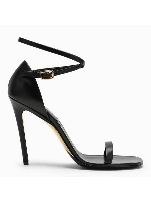 FW23 24 Black leather high heeled sandal 8069456124186 NBURBE A1189 - BURBERRY - BALAAN 1