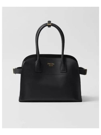 Medium Leather Tote Bag Black - PRADA - BALAAN 2