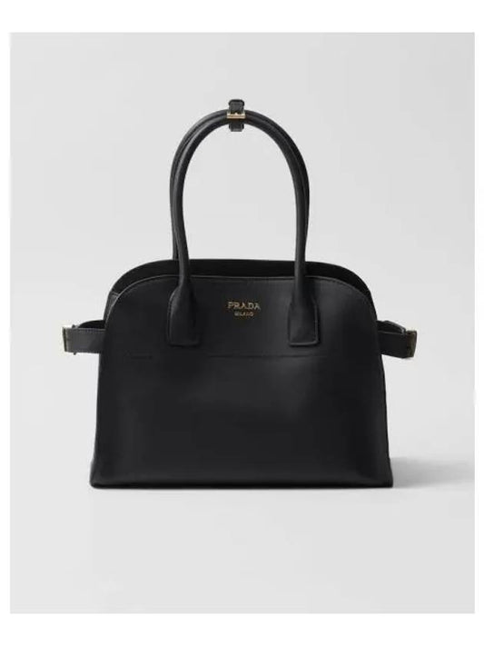 Medium Leather Tote Bag Black - PRADA - BALAAN 2