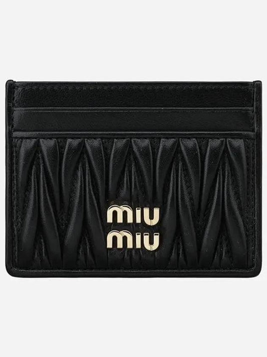 Matelasse Nappa Leather Card Wallet Black - MIU MIU - BALAAN 2