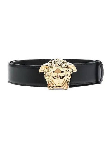 Belt Medusa gold plated black - VERSACE - BALAAN 1