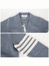 Women's Fine Merino Jersey Sailboat 4 Bar Boxy V Neck Cardigan Dark Blue - THOM BROWNE - BALAAN 6