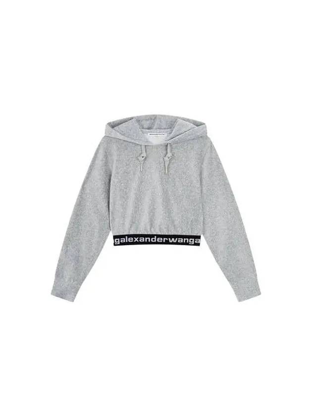 Corduroy logo hooded sweatshirt melange gray 271673 - ALEXANDER WANG - BALAAN 1