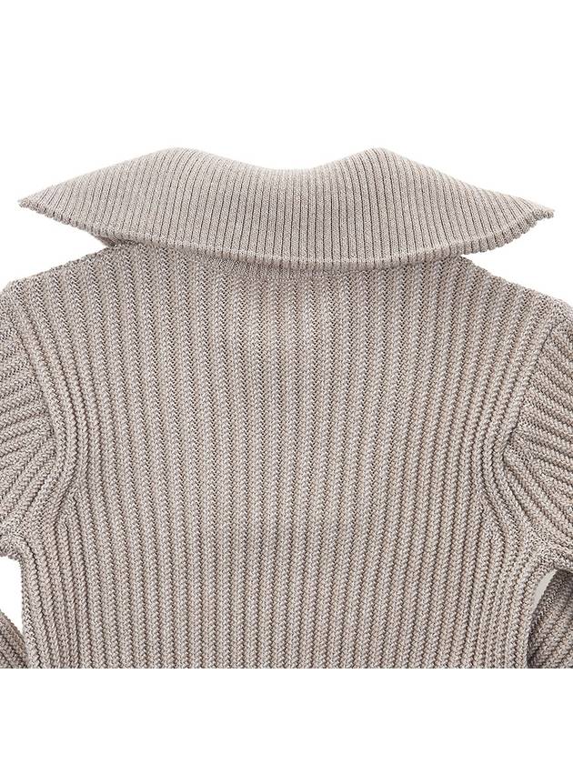 high neck virgin wool knit top beige - AMI - BALAAN.