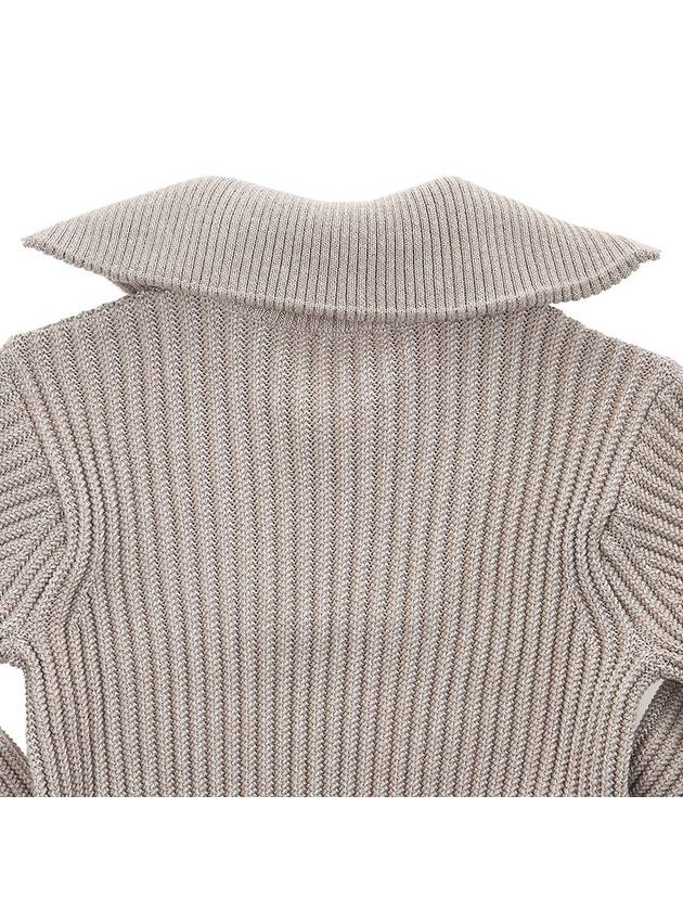 High-neck Virgin Wool Knit Top Beige - AMI - BALAAN 7