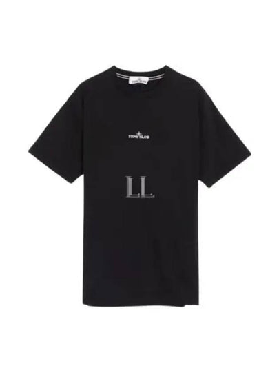 Garment Dyed Institutional One Print Cotton Jersey Short Sleeve T-Shirt Black - STONE ISLAND - BALAAN 2