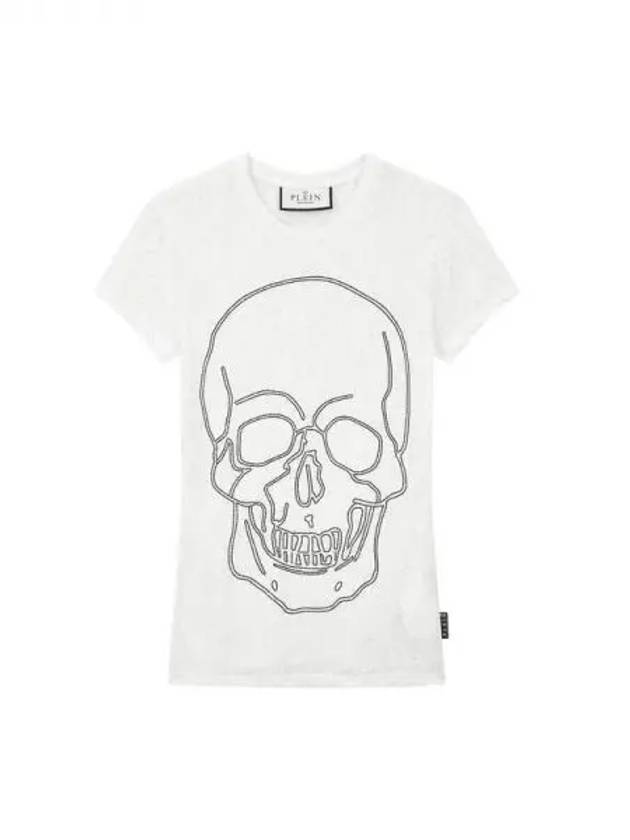 Women's Beads Skull Snake TShirt White 270602 - PHILIPP PLEIN - BALAAN 1