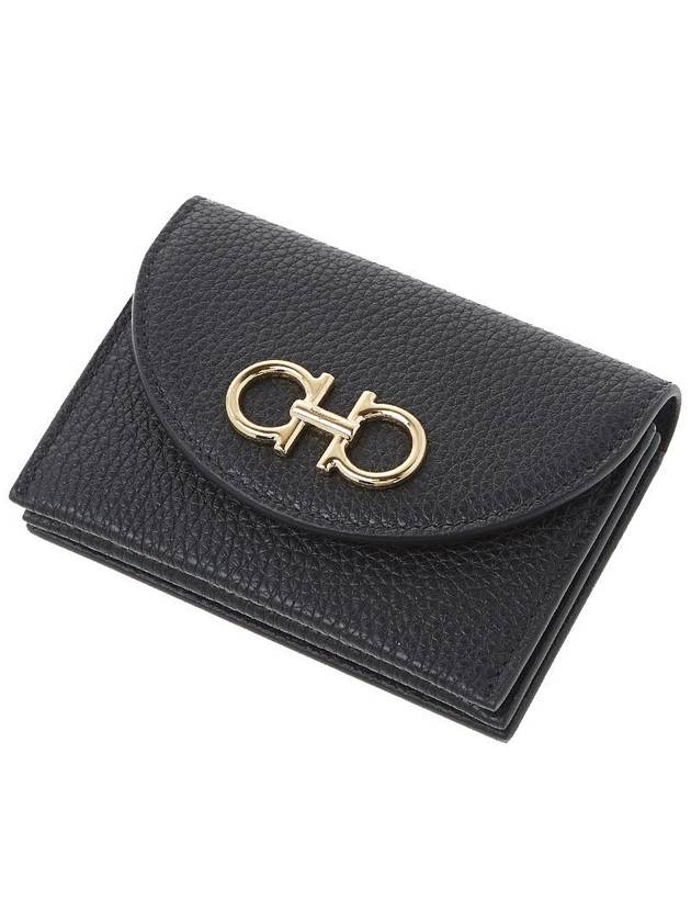 Gancini Compact Card Wallet Black - SALVATORE FERRAGAMO - BALAAN 5