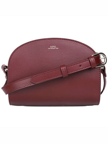 Demiloon Mini Half Moon Cross Bag Burgundy - A.P.C. - BALAAN.