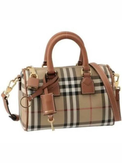 Check Mini Bowling Bag Archive Beige Briar Brown - BURBERRY - BALAAN 2