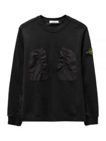 Cotton Fleece Crewneck Sweatshirt Black - STONE ISLAND - BALAAN 2