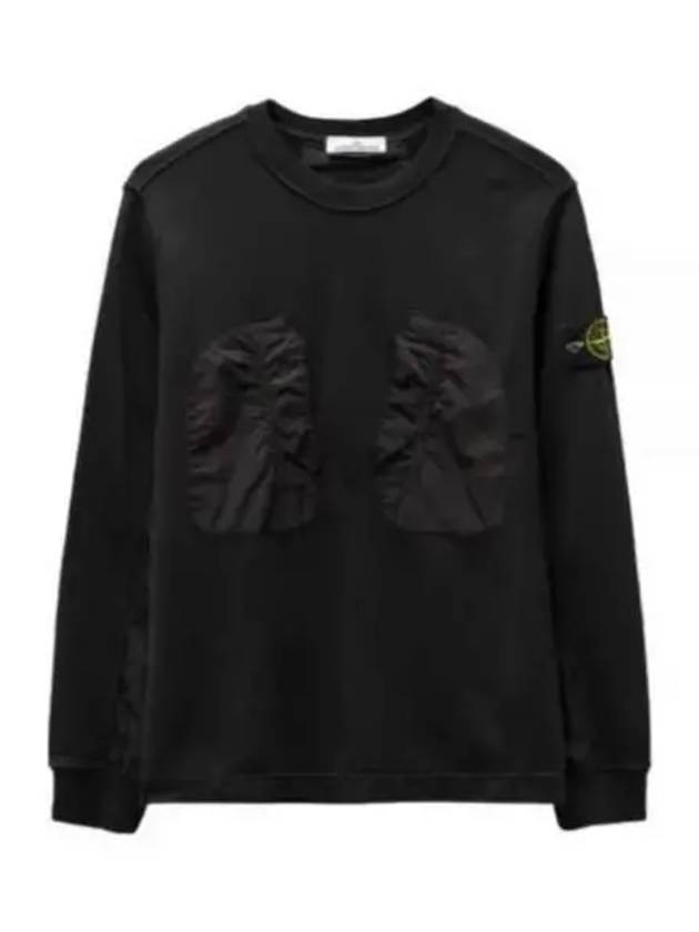 Cotton Fleece Crewneck Sweatshirt Black - STONE ISLAND - BALAAN 2