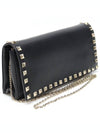 JW2P0561BOL Black Calfskin Gold Plated Rockstud WOC Chain Clutch Crossbody Bag - VALENTINO - BALAAN 3