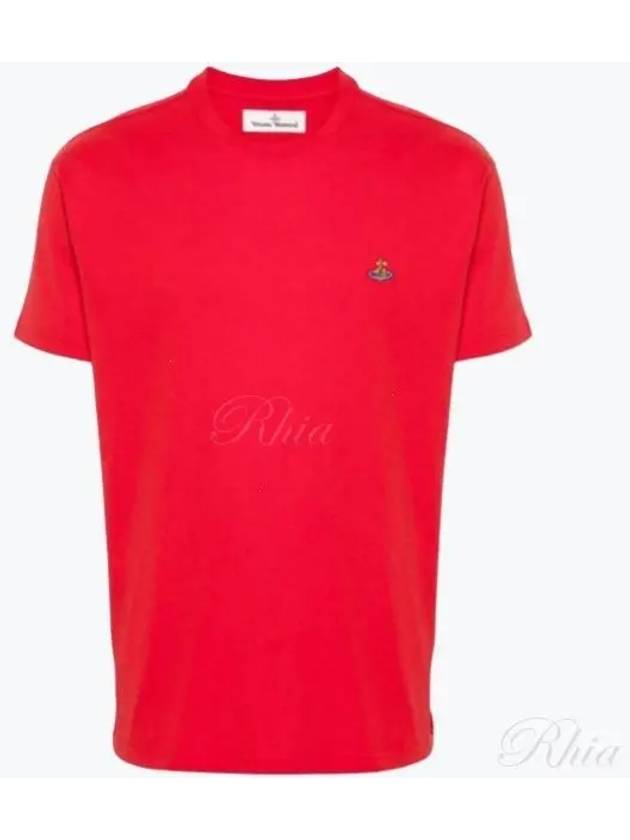 ORB Logo Cotton Short Sleeve T-Shirt Red - VIVIENNE WESTWOOD - BALAAN 2