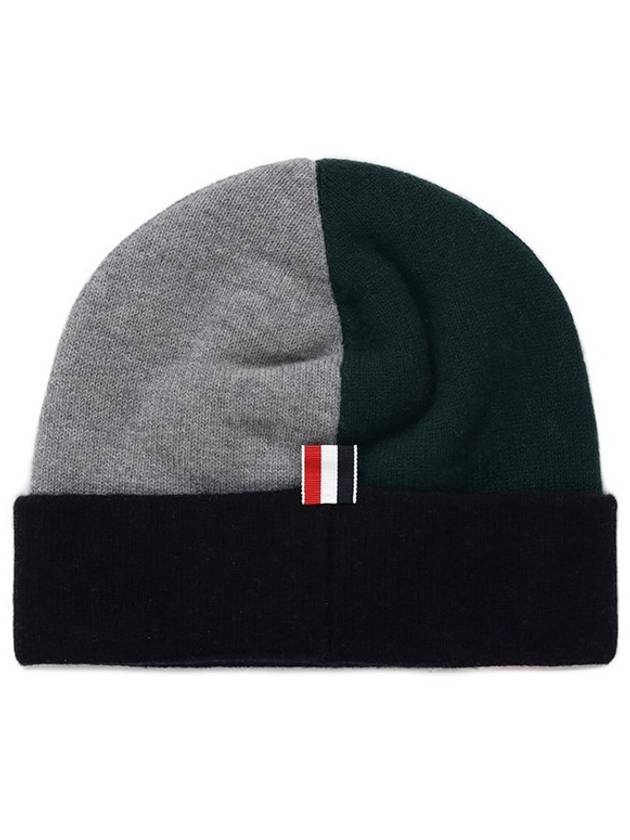 Funmix Side Stripe Merino Jersey Beanie Green - THOM BROWNE - BALAAN 3