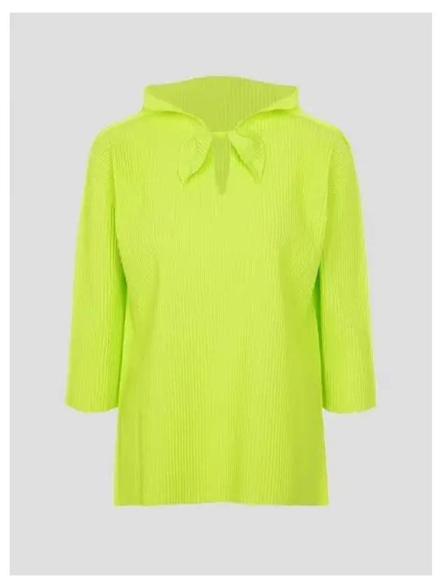 Leaf pleated t shirt citrus green domestic product GM0024080169826 - ISSEY MIYAKE - BALAAN 1