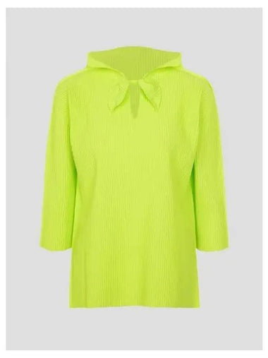 Leaf pleated t shirt citrus green domestic product GM0024080169826 - ISSEY MIYAKE - BALAAN 1