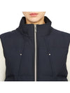 Women's Logo Patch Zipper Padded Vest Navy - MOOSE KNUCKLES - BALAAN 7