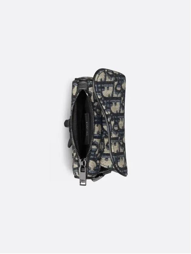 Nano Oblique Jacquard Saddle Bag Black Beige - DIOR - BALAAN 5