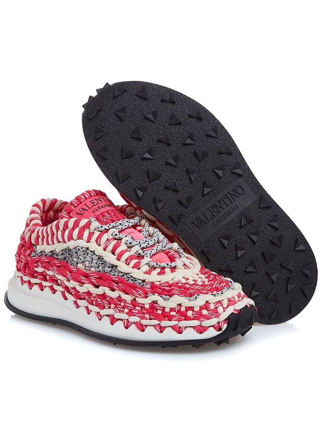 fabric crochet low-top sneakers - VALENTINO - BALAAN.