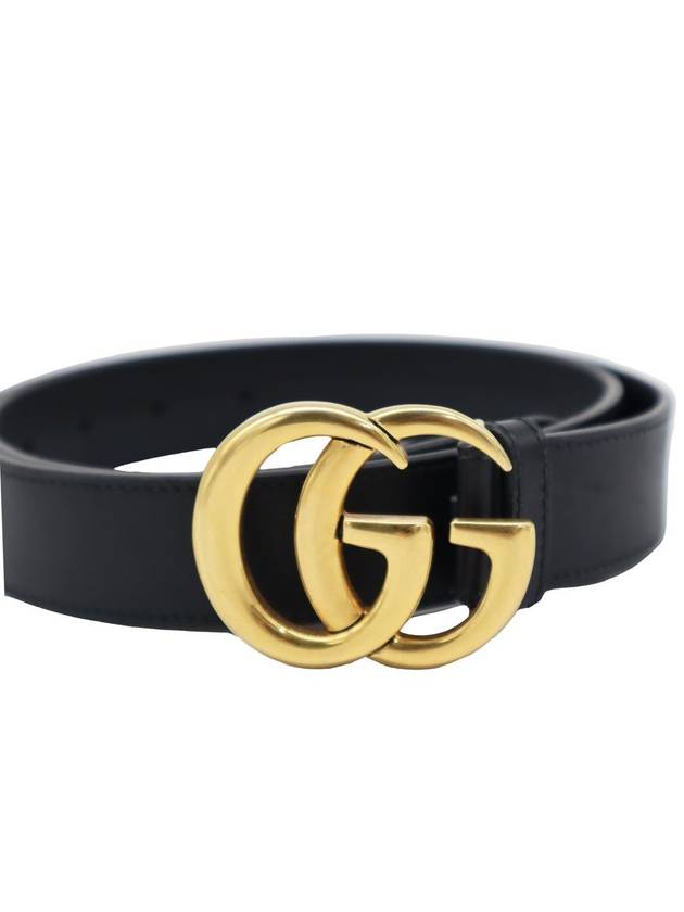 Women s Leather Black Gucci 414516 Gold Plated GG Marmont Thin Belt 80 - GUCCI - BALAAN 3