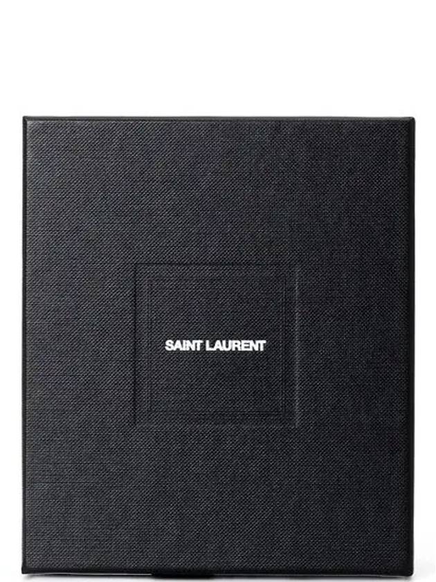 Uptown Grain De Poudre Embossed Leather Flap Card Case Black - SAINT LAURENT - BALAAN 7