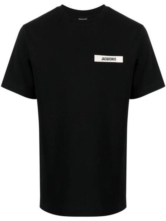 Le Gros Grain Logo Short Sleeve T-Shirt Black - JACQUEMUS - BALAAN 2
