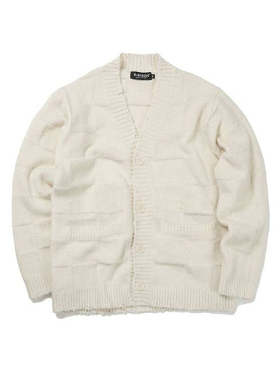 Grunge Alpaca Checker Cardigan Ivory - FLAVORISM - BALAAN 2