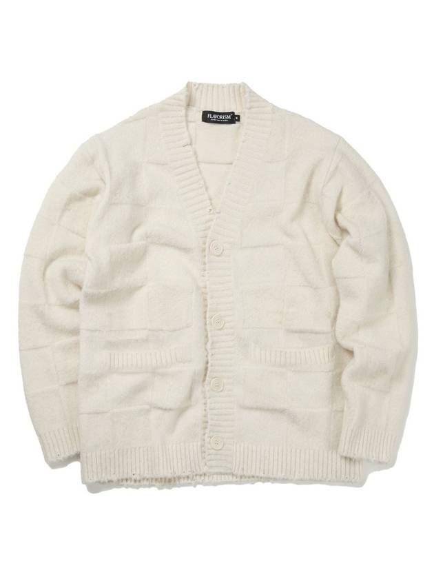 Grunge Alpaca Checker Cardigan Ivory - FLAVORISM - BALAAN 1