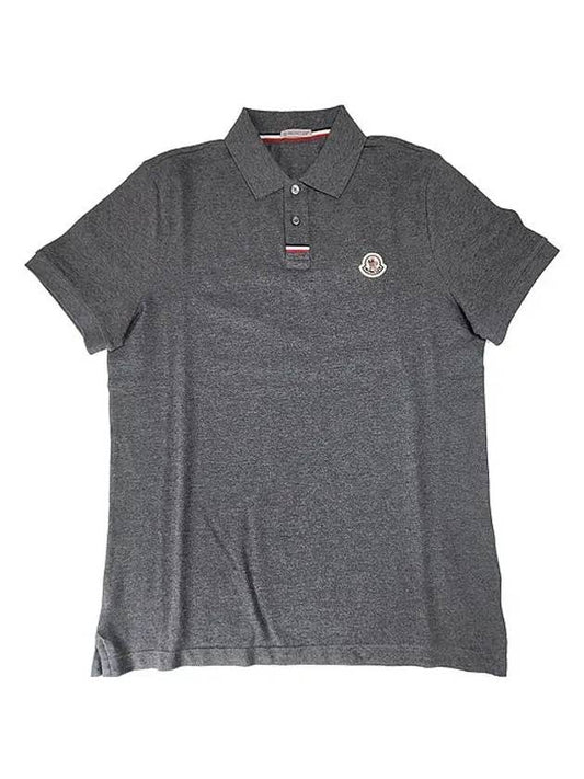 Men s logo polo short sleeve t shirt gray 8A00029 - MONCLER - BALAAN 1