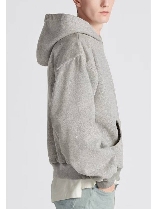 Logo Print Cotton Hoodie Grey - DIOR - BALAAN 3