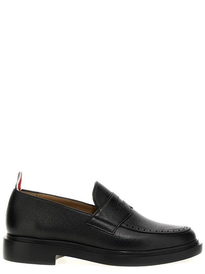 Pebble Grain Rubber Sole Penny Loafer Black - THOM BROWNE - BALAAN 2