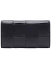 Cassette Flap Leather Long Wallet Black - BOTTEGA VENETA - BALAAN 5