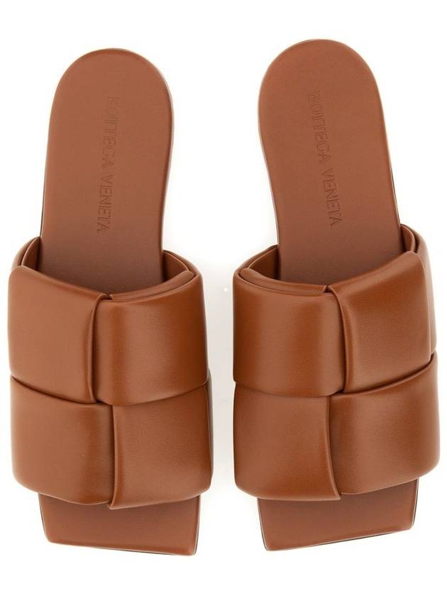 Bottega Veneta Intrecciato Patch Flat Mule Caramel - BOTTEGA VENETA - BALAAN 4