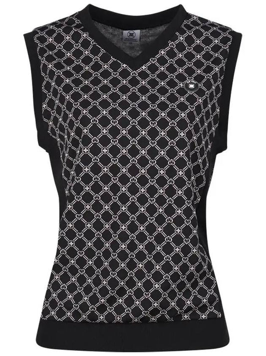 Women s V neck Pattern Vest MW4A534W - LUX GOLF - BALAAN 2