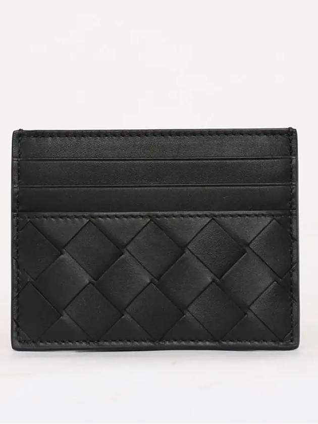 Intrecciato Leather Card Wallet Black - BOTTEGA VENETA - BALAAN 3