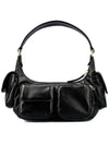 Embossed Logo Pocket Nappa Leather Shoulder Bag Black - MIU MIU - BALAAN 4