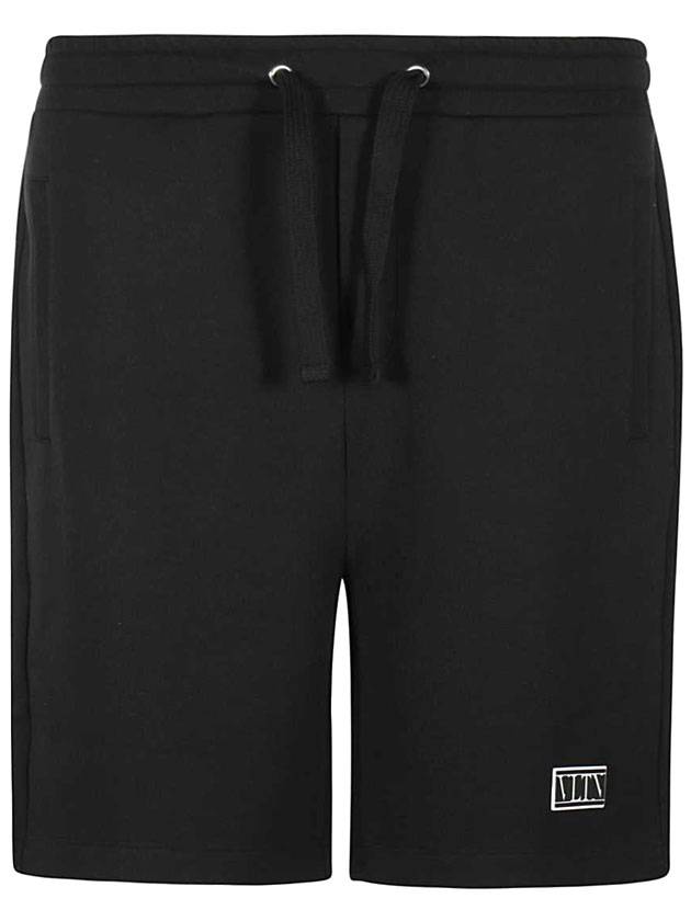 Logo Print Bermuda Shorts Black - VALENTINO - BALAAN 1