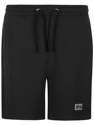 Logo Print Bermuda Shorts Black - VALENTINO - BALAAN 1