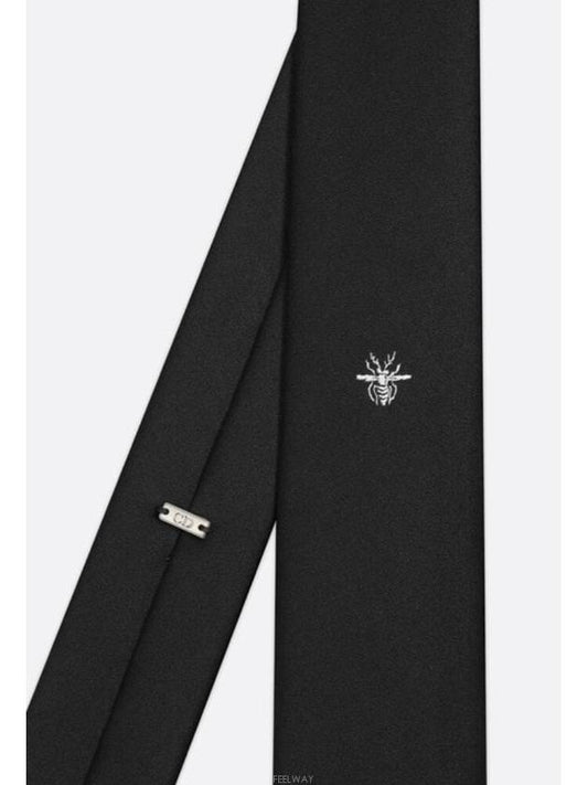 bee motif tie black silk - DIOR - BALAAN 2