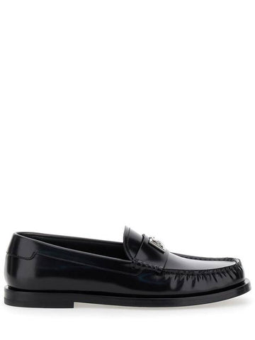 'City Blanco' Black Loafers With Dg Logo Detail In Leather Man - DOLCE&GABBANA - BALAAN 1