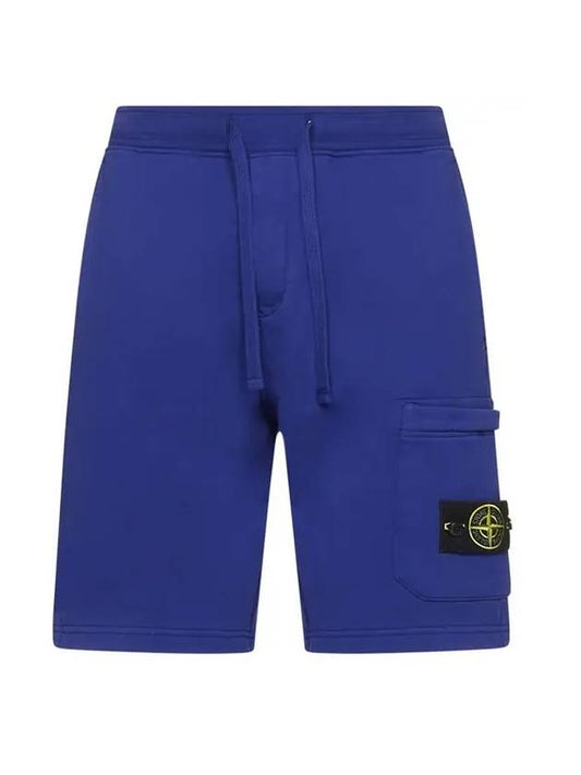 Men's Wappen Patch Bermuda Shorts Bright Blue - STONE ISLAND - BALAAN 1