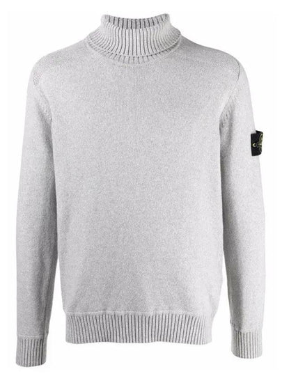 Wappen Patch Cotton Knit Turtleneck Grey - STONE ISLAND - BALAAN 2