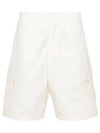 Cargo Bermuda Comfort Fit Cotton Shorts Off White - STONE ISLAND - BALAAN 2